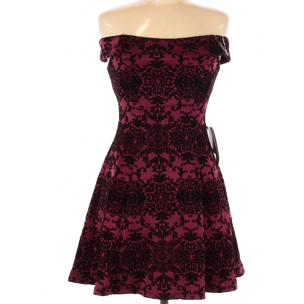 NWT Teeze Me Burgundy Off Shoulder Party Dress